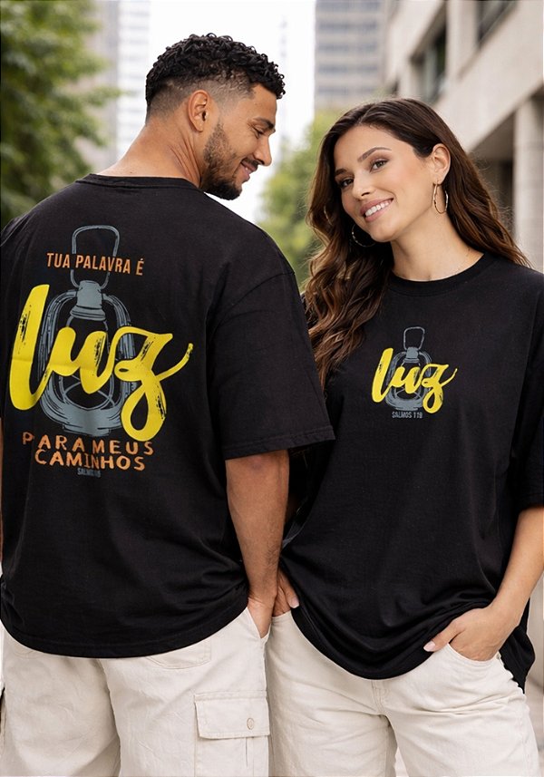 OVERSIZED - A TUA PALAVRA É LUZ - COR PRETO