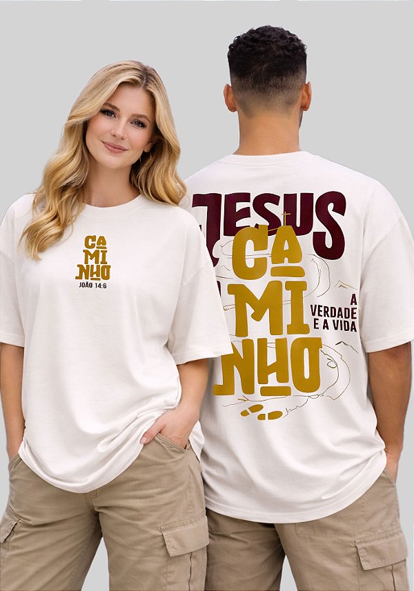 OVERSIZED - JESUS É O CAMINHO - COR MARFIM