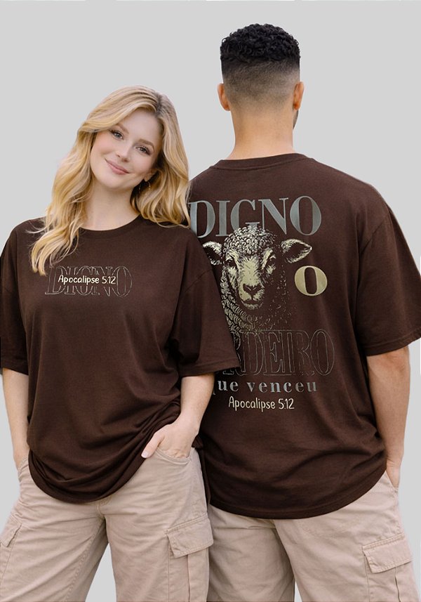 OVERSIZED - DIGNO É O CORDEIRO - COR MARROM