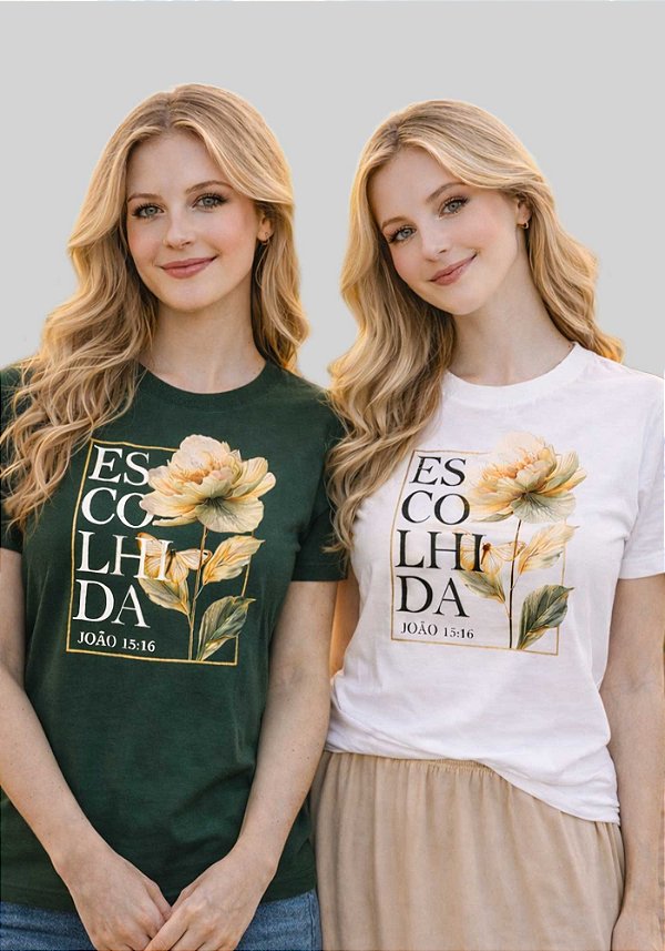 T-SHIRT FEMININA - ESCOLHIDA FLORES