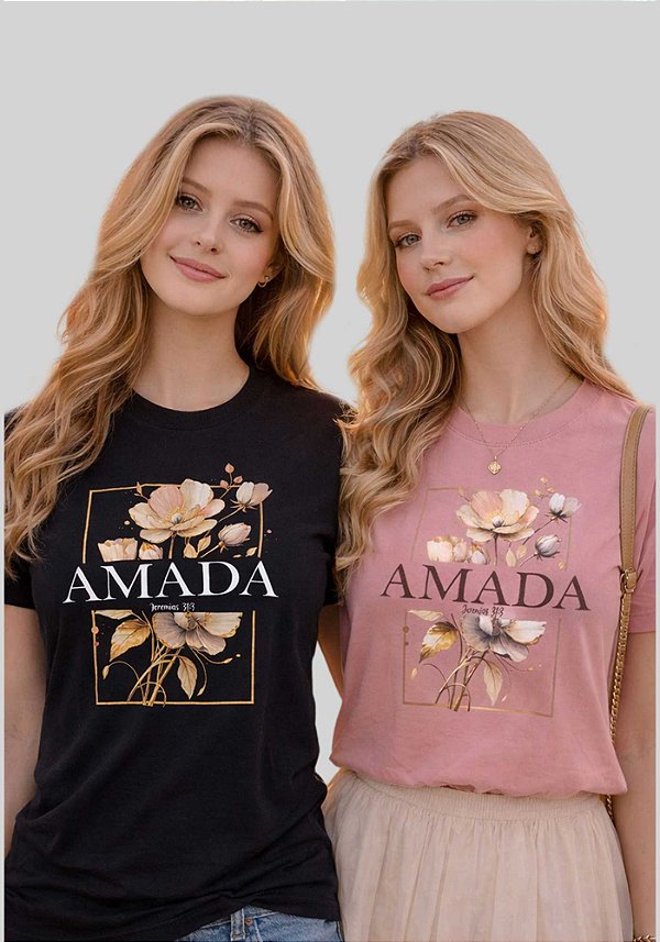 T-SHIRT FEMININA - AMADA FLORES