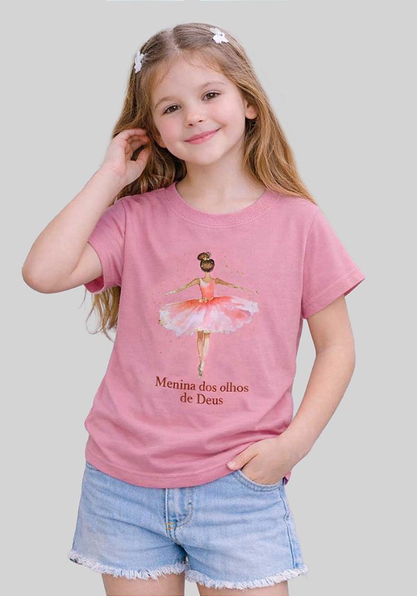 INFANTIL FEMININA - MENINA DOS OLHOS DE DEUS - COR ROSA CLARO