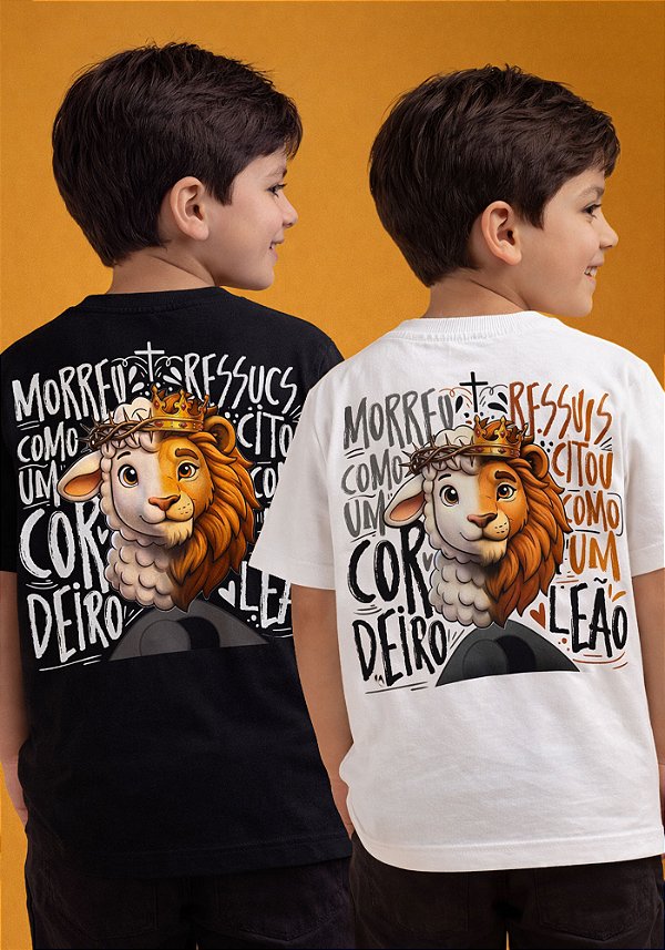 INFANTIL UNISSEX - MORREU E RESSUSCITOU COMO UM LEÃO