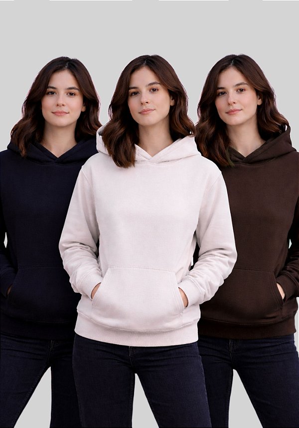 MOLETOM CAPUZ E BOLSO BÁSICO