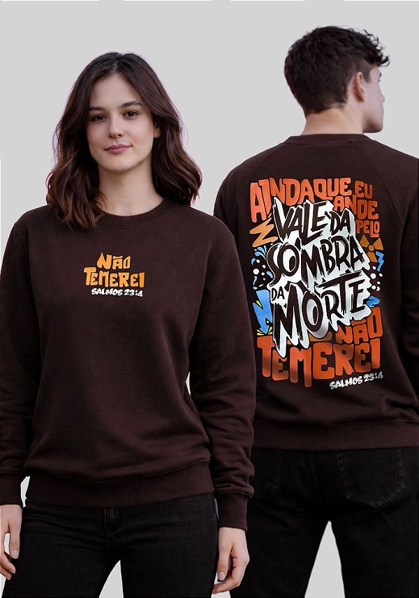 MOLETOM RAGLAN - AINDA QUE EU ANDASSE PELO VALE - COR MARROM