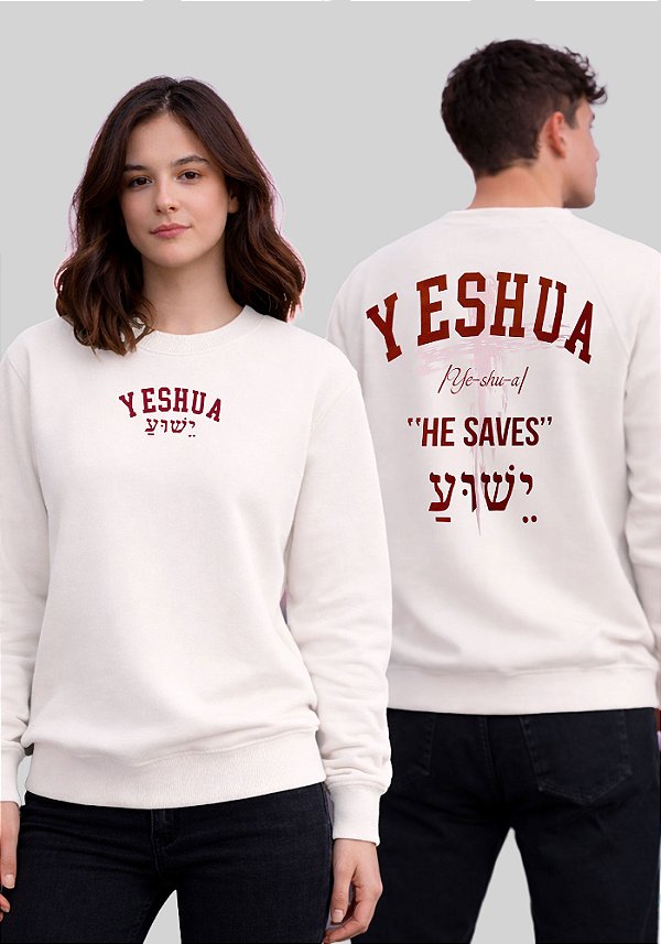MOLETOM RAGLAN - YESHUA - COR MARFIM