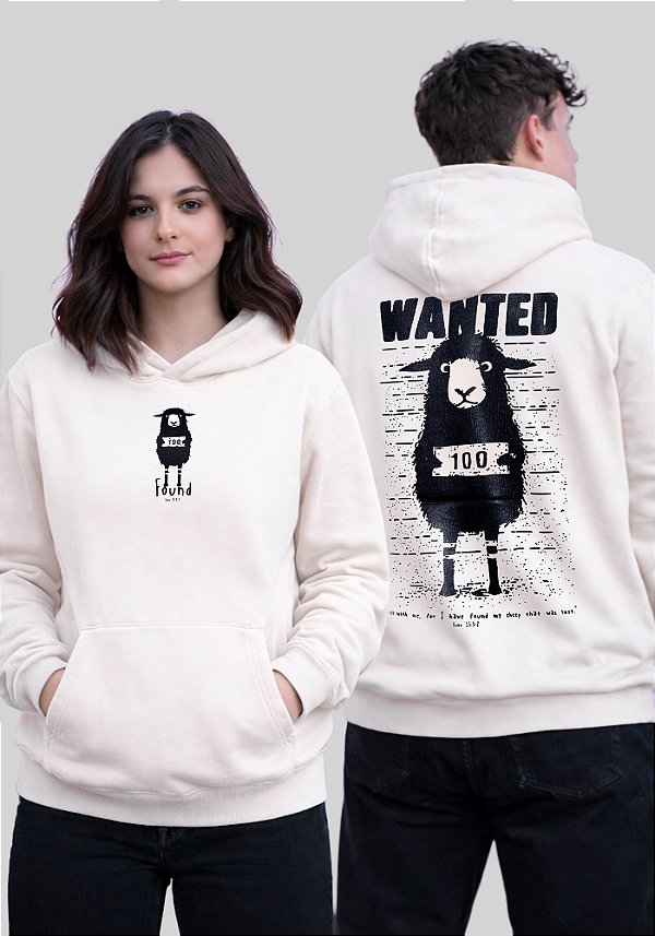 MOLETOM CAPUZ - WANTED - COR MARFIM