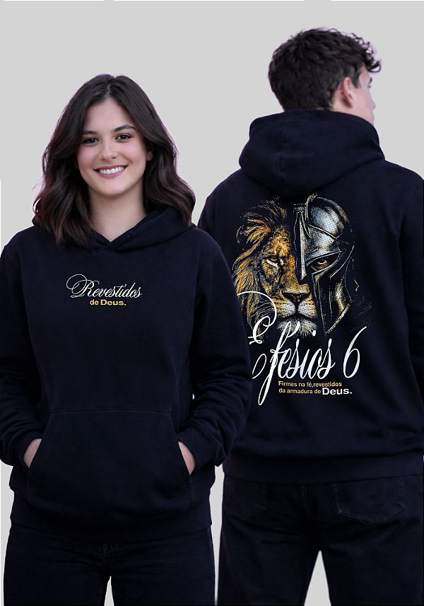 MOLETOM CAPUZ - EFESIOS 6 - COR PRETO