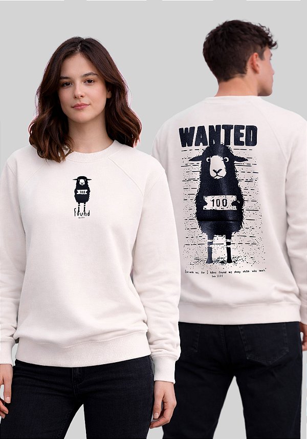 MOLETOM RAGLAN - WANTED - COR MARFIM