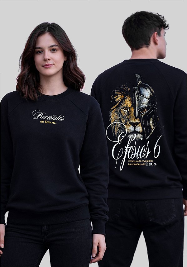 MOLETOM RAGLAN - EFESIOS 6 - COR PRETO