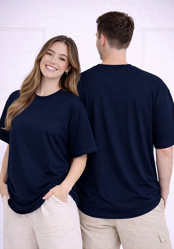 OVERSIZED - BÁSICA- COR AZUL MARINHO