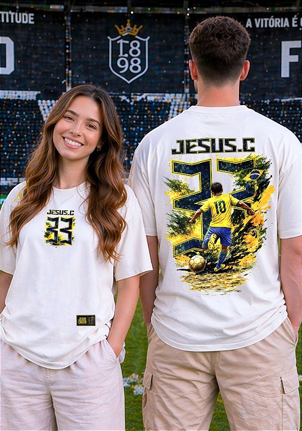 OVERSIZED - BRASIL JESUS CRISTO - COR MARFIM