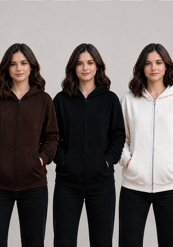 MOLETOM COM ZÍPER CANGURU BÁSICO