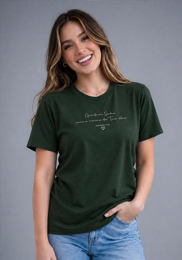 T-SHIRT FEMININA - GUARDA-ME SENHOR - COR VERDE