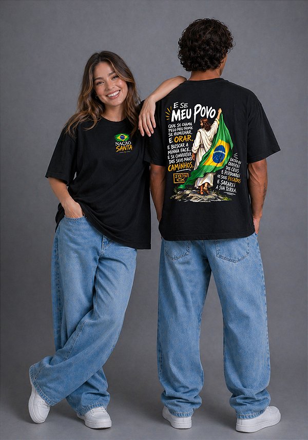 OVERSIZED - NAÇÃO SANTA - COR PRETO