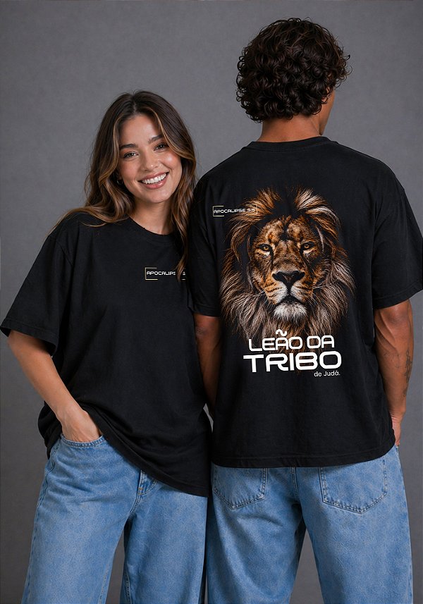 OVERSIZED - APOCALIPSE LEÃO DA TRIBO DE JUDÁ - COR PRETO