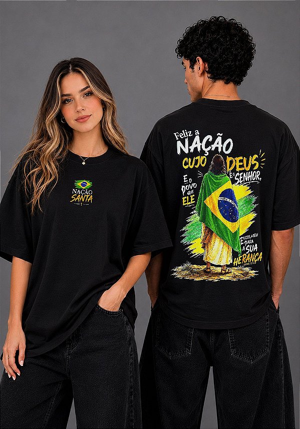 OVERSIZED - FELIZ A NAÇÃO - COR PRETO
