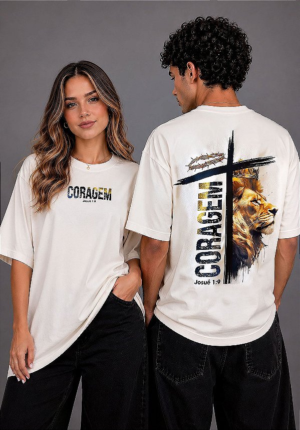 OVERSIZED - CORAGEM JOSUÉ 1:9 - COR MARFIM
