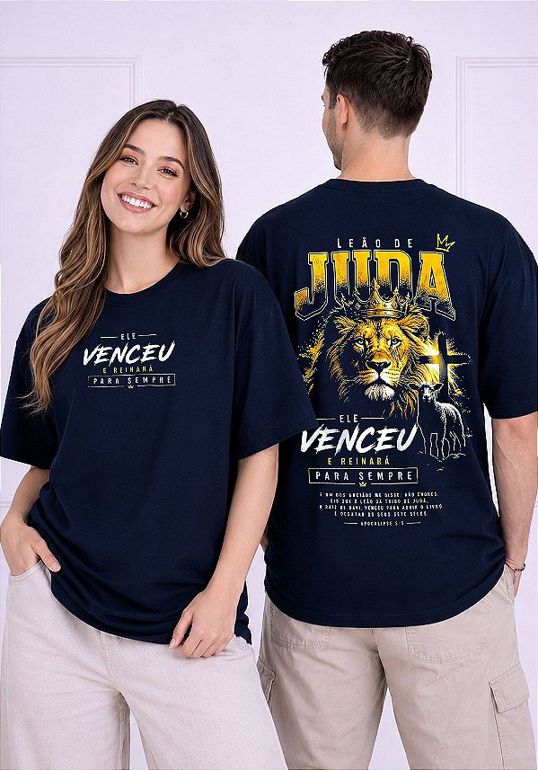 OVERSIZED - JUDÁ ELE VENCEU E REINARÁ - COR AZUL