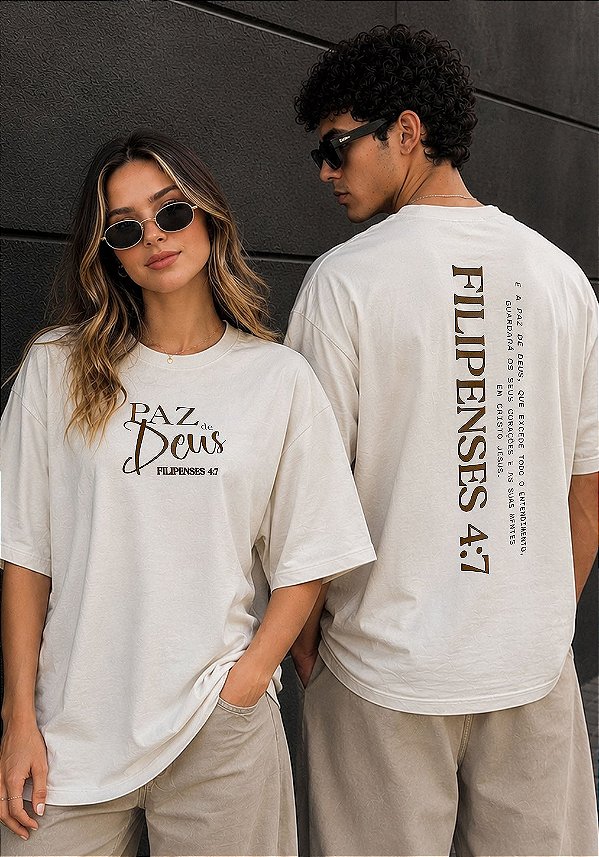 OVERSIZED - PAZ DE DEUS FILIPENSES 4:7 - COR MARFIM