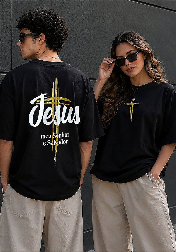 OVERSIZED - JESUS MEU SENHOR E SALVADOR - COR PRETO