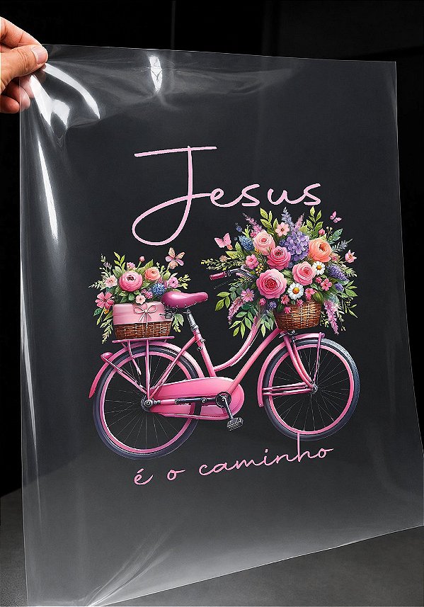IMPRESSÃO DE DTF -JESUS É O CAMINHO BICICLETA - 22X26 CM