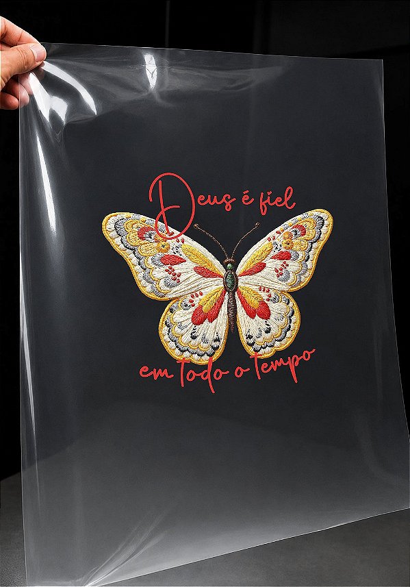 IMPRESSÃO DE DTF -DEUS É FIEL EM TODO O TEMPO - 17X15 CM
