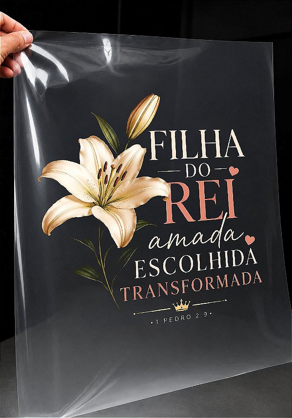 IMPRESSÃO DE DTF - FILHA DO REI AMADA - 24 X 26CM
