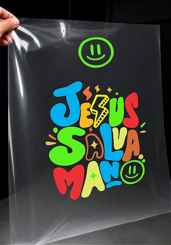 IMPRESSÃO DE DTF - JESUS SALVA MANO - 20X23 CM