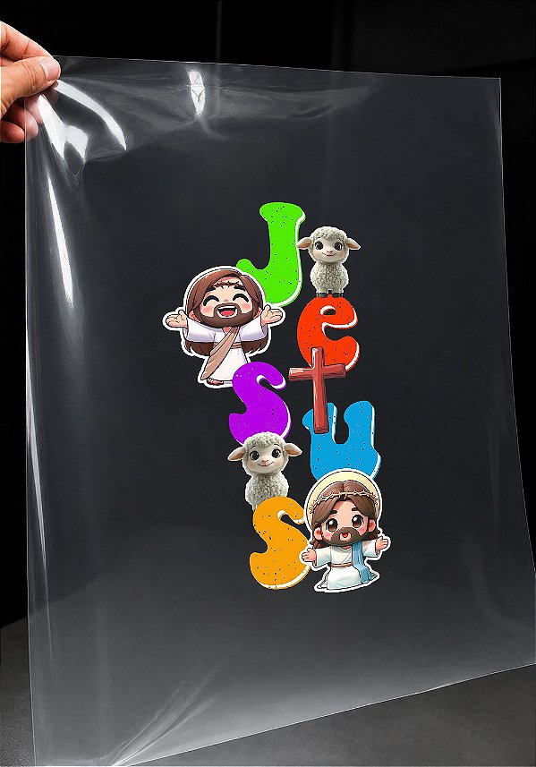 IMPRESSÃO DE DTF - JESUS SÍMBOLOS INFANTIL - 13X23 CM