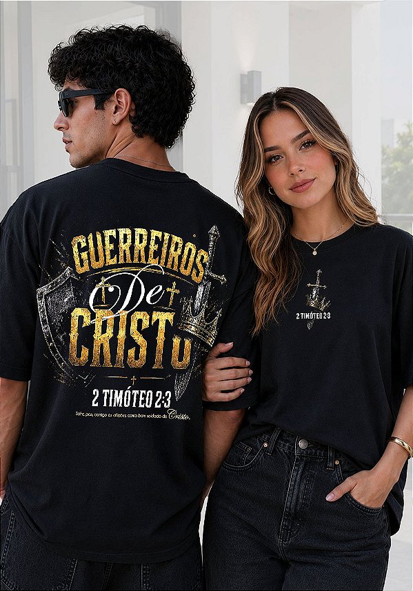 OVERSIZED - GUERREIROS DE CRISTO - COR PRETO