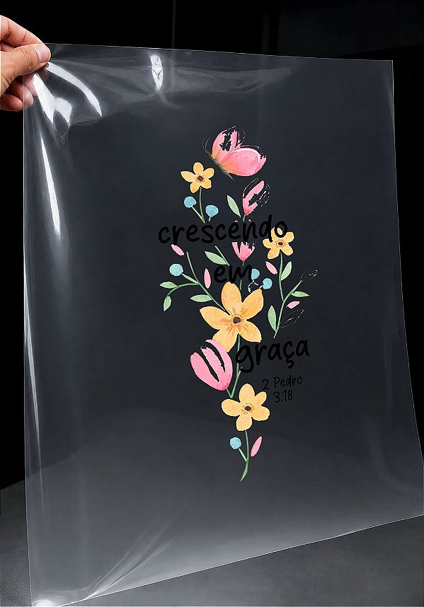 IMPRESSÃO DE DTF -CRESCENDO EM GRAÇA- 13X27 CM
