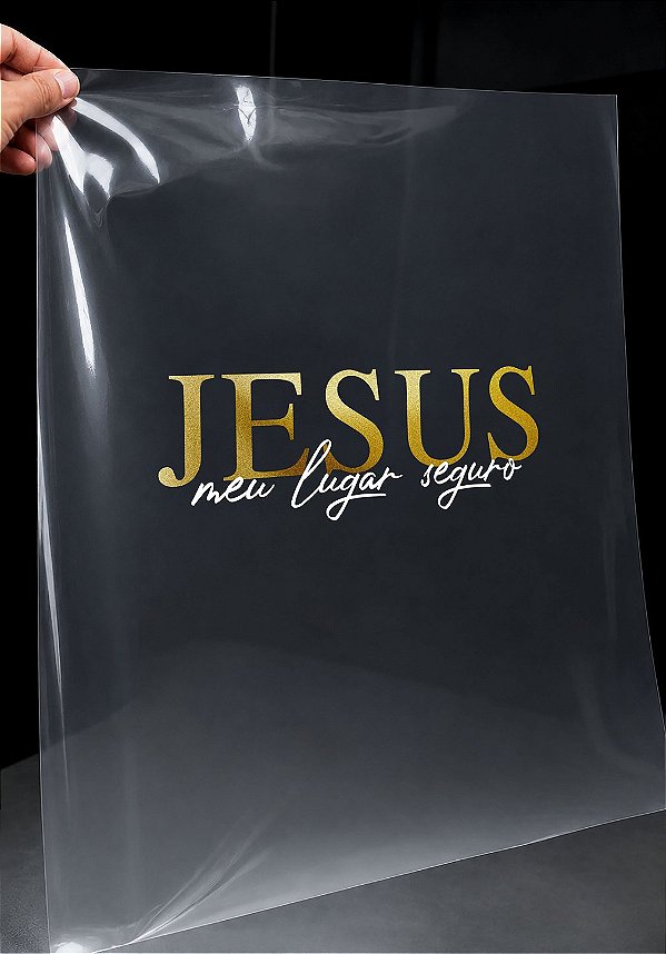 IMPRESSÃO DE DTF - JESUS MEU LUGAR SEGURO- 18X06 CM