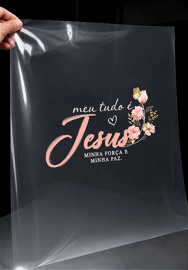 IMPRESSÃO DE DTF- MEU TUDO É JESUS - 21X13 CM