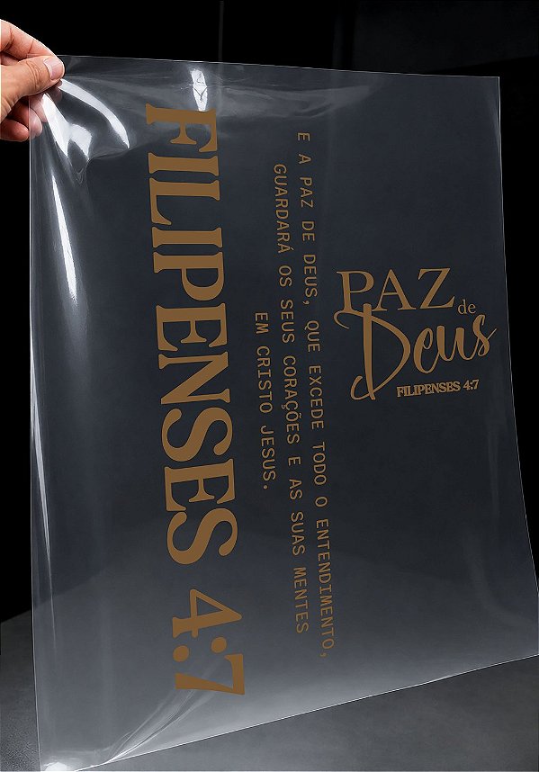 IMPRESSÃO DE DTF - PAZ DE DEUS FILIPENSES 4:7 - 11X44 CM