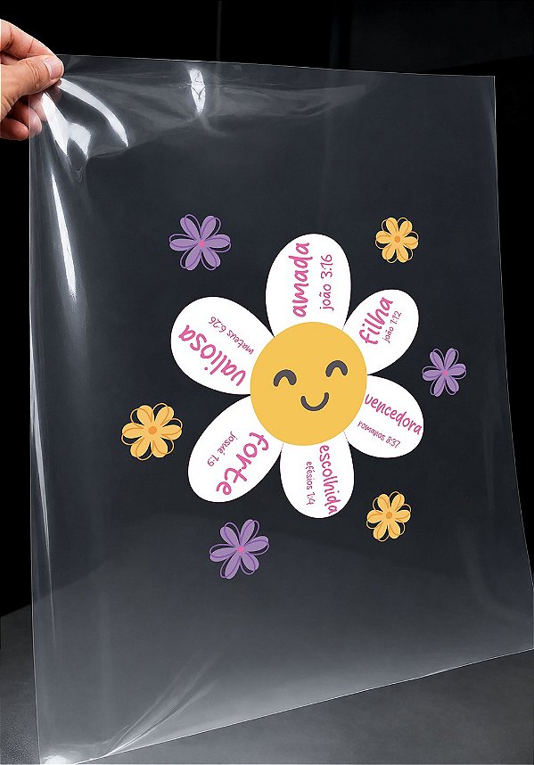 IMPRESSÃO DE DTF -FLOR ADJETIVOS- 23X22CM