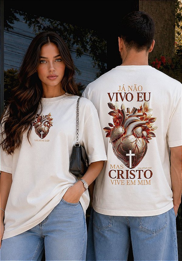OVERSIZED - CRISTO VIVE EM MIM - COR MARFIM