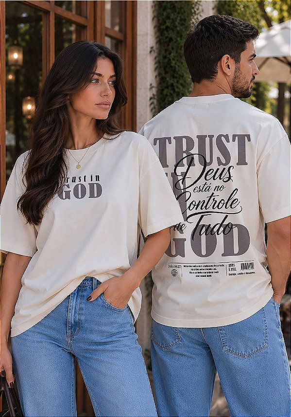 OVERSIZED - TRUST IN GOD - COR MARFIM