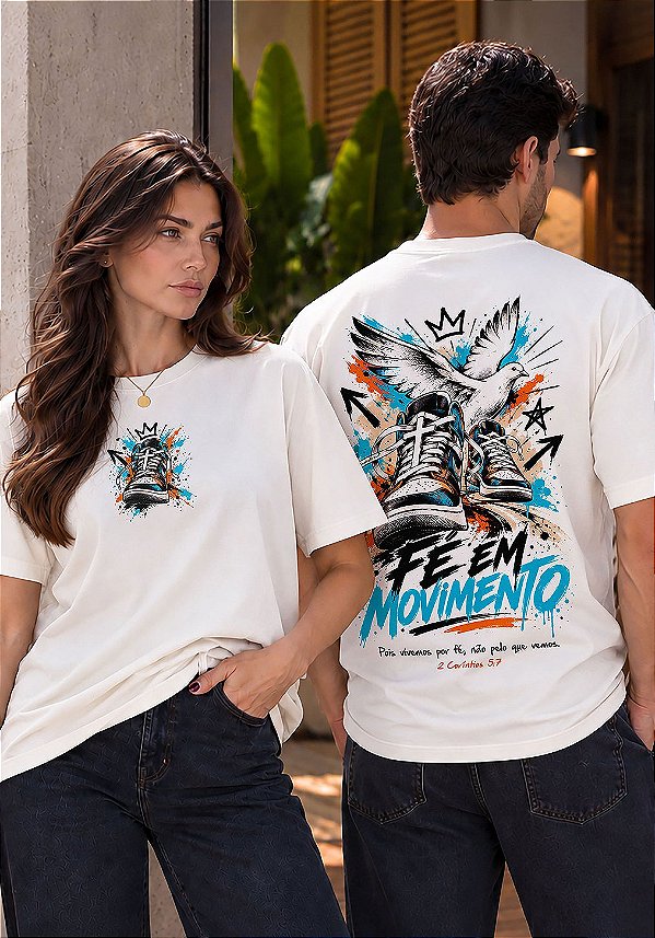 OVERSIZED - TÊNIS FÉ EM MOVIMENTO - COR MARFIM