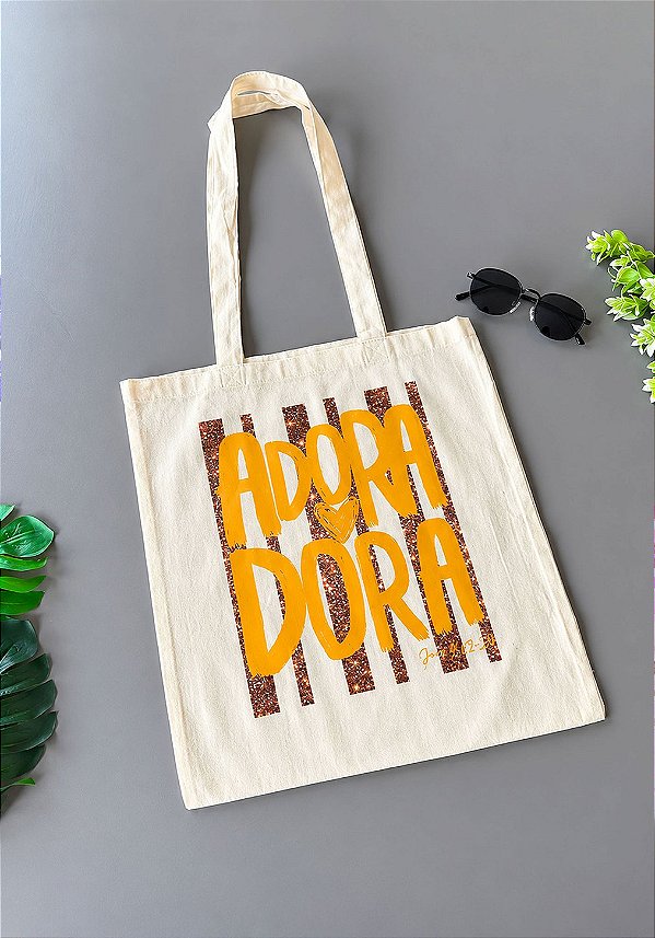 ECOBAG BOLSA DE ALGODÃO CRU - LISTRAS ADORADORA