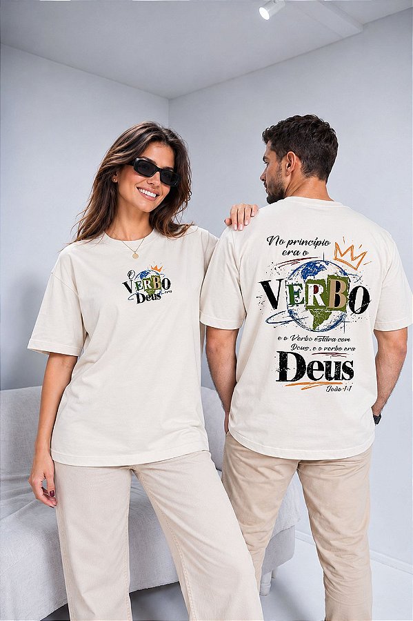 OVERSIZED - NO PRINCÍPIO ERA O VERBO - COR MARFIM
