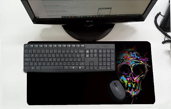 Mouse Pad / Desk Pad Grande 30x70  - Caveira Colorida