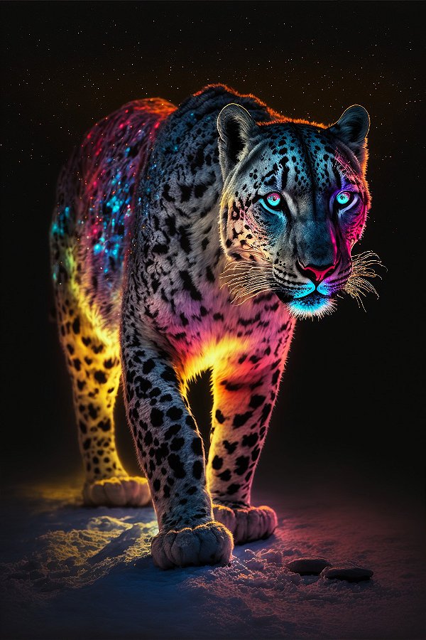 Quadro Decorativo Leopardo Colorido