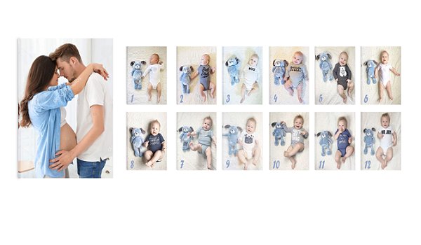 13 Quadros Personalizados - Gravida +  Meses do Bebê