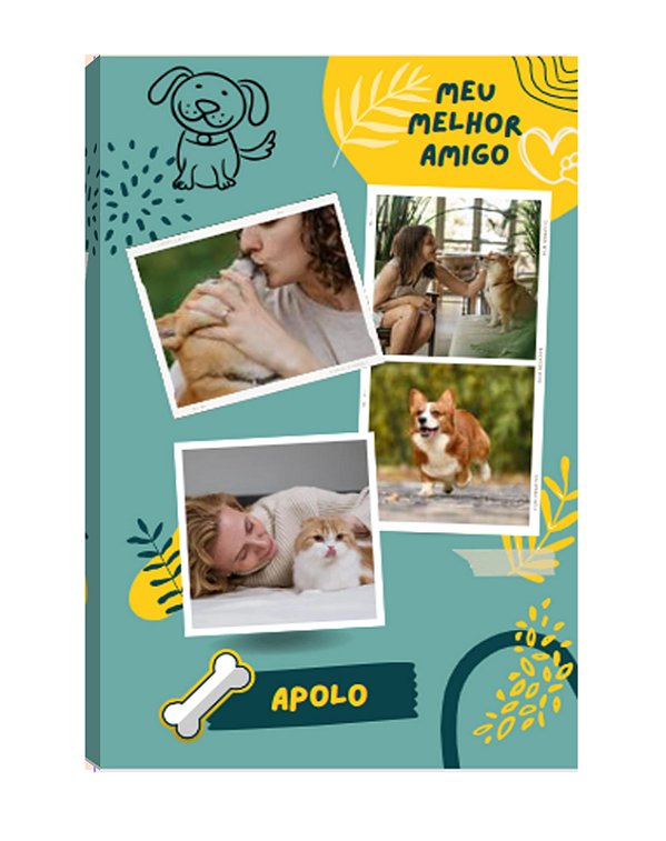 Quadro Personalizado  com Fotos  Pet Cachorro Melhor Amigo