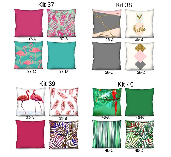 KIT 4 Capas de Almofada 42x42 - A Escolher