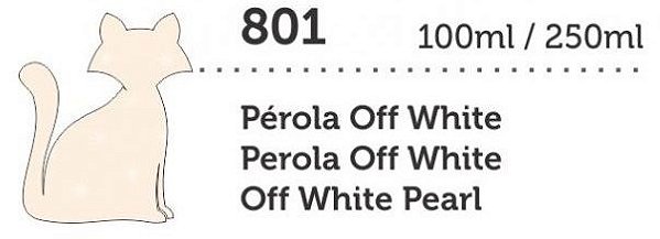 TINTA PVA CINTILANTE MEGA 250ML PEROLA OFF WHITE GATO PRETO