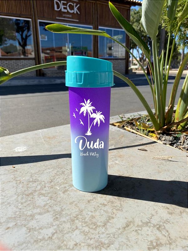 Garrafa acqua bio squeez para água degradê 480ml personalizadas