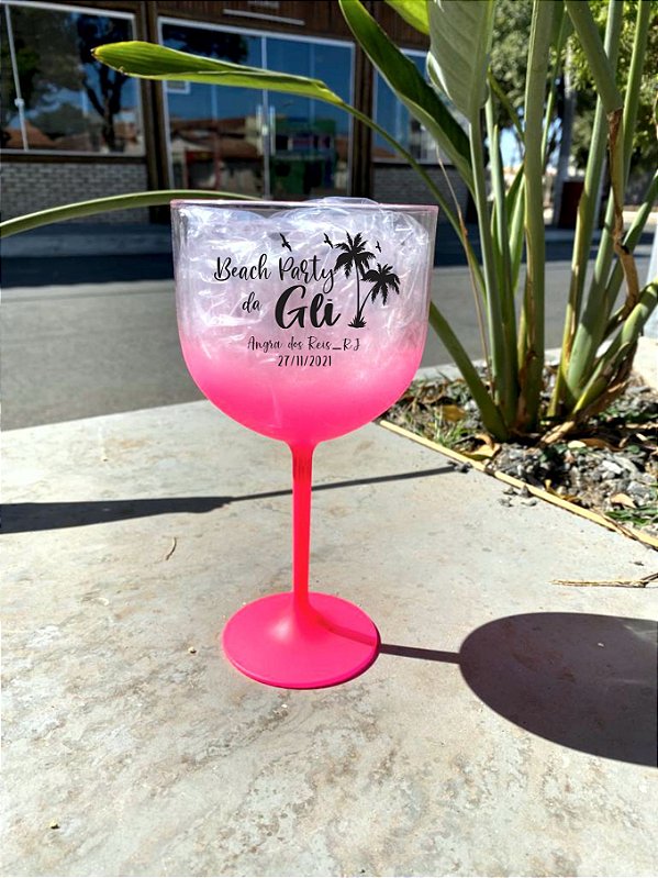 Kit 35 Taças De Gin 580ml Degradê Acrílico Personalizadas