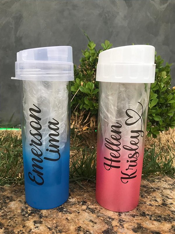 kit 130 Garrafa Squeeze Eco Water Acqua Bio 480ml degradê personalizadas